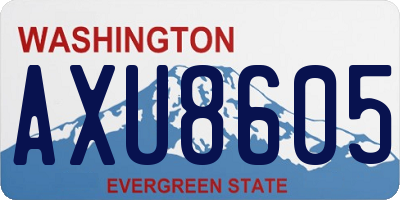 WA license plate AXU8605