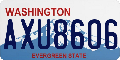 WA license plate AXU8606