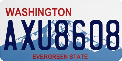 WA license plate AXU8608