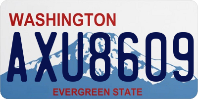 WA license plate AXU8609