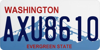 WA license plate AXU8610