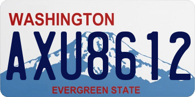 WA license plate AXU8612