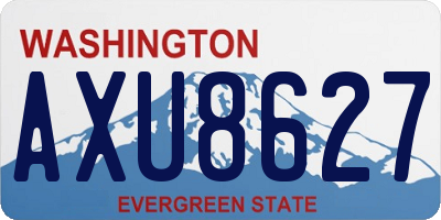 WA license plate AXU8627