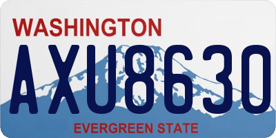 WA license plate AXU8630