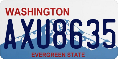 WA license plate AXU8635