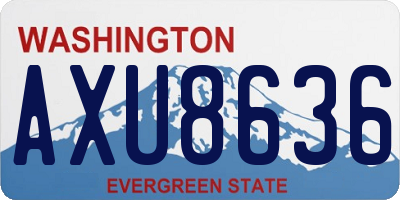 WA license plate AXU8636