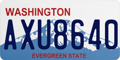 WA license plate AXU8640