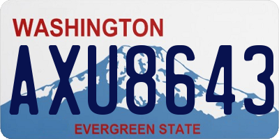 WA license plate AXU8643