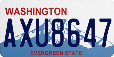 WA license plate AXU8647