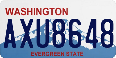 WA license plate AXU8648
