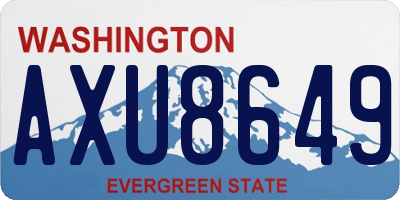WA license plate AXU8649