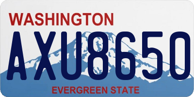 WA license plate AXU8650