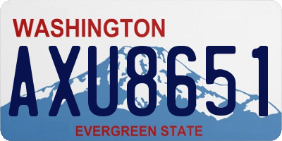 WA license plate AXU8651