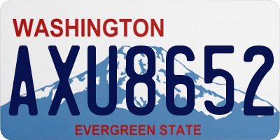 WA license plate AXU8652