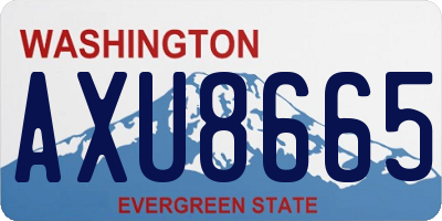 WA license plate AXU8665
