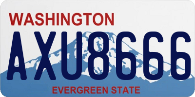 WA license plate AXU8666