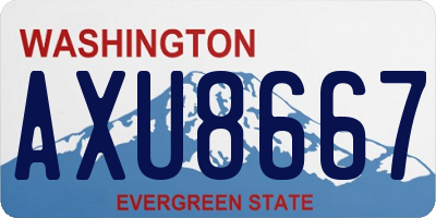 WA license plate AXU8667
