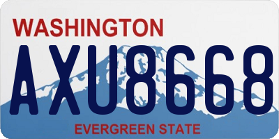 WA license plate AXU8668