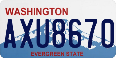 WA license plate AXU8670