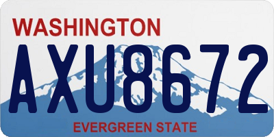 WA license plate AXU8672