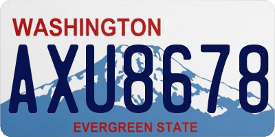 WA license plate AXU8678