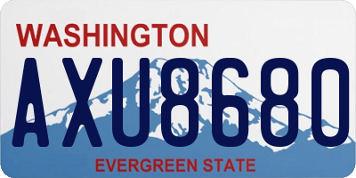 WA license plate AXU8680