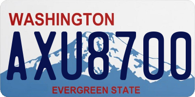 WA license plate AXU8700