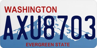 WA license plate AXU8703