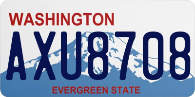 WA license plate AXU8708