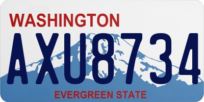 WA license plate AXU8734