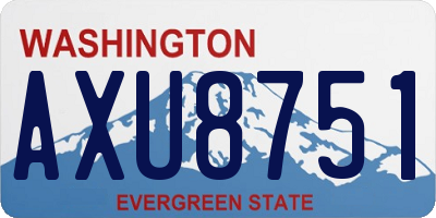 WA license plate AXU8751