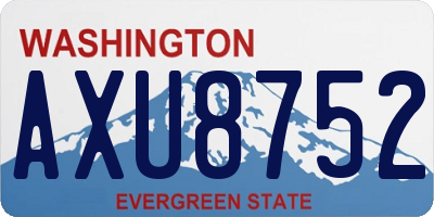 WA license plate AXU8752