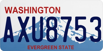 WA license plate AXU8753