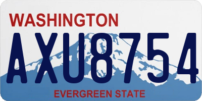 WA license plate AXU8754