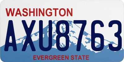 WA license plate AXU8763