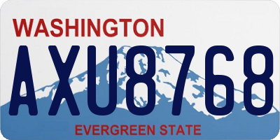 WA license plate AXU8768
