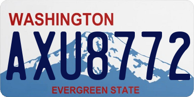 WA license plate AXU8772