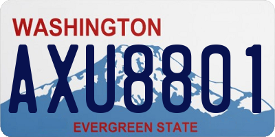 WA license plate AXU8801