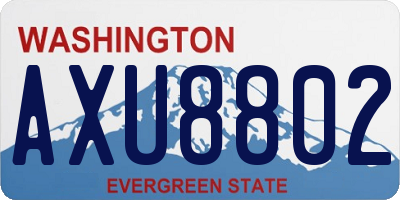 WA license plate AXU8802