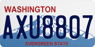 WA license plate AXU8807