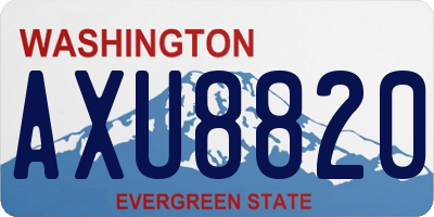 WA license plate AXU8820
