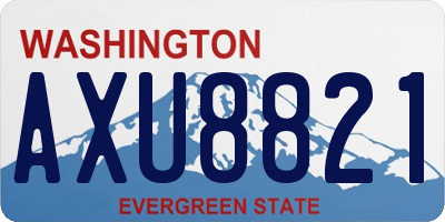 WA license plate AXU8821