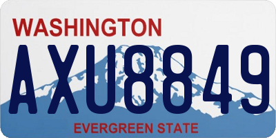 WA license plate AXU8849
