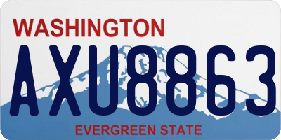 WA license plate AXU8863