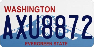 WA license plate AXU8872