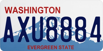 WA license plate AXU8884