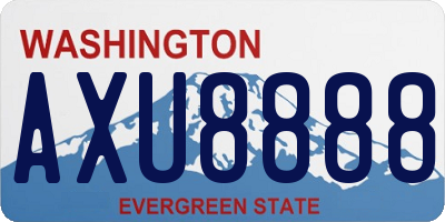 WA license plate AXU8888