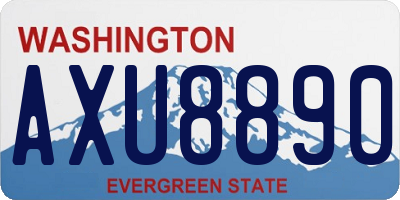 WA license plate AXU8890