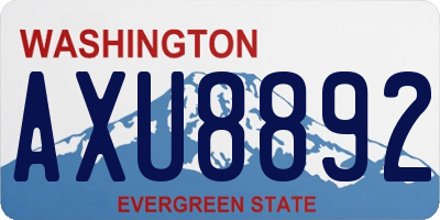 WA license plate AXU8892