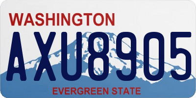 WA license plate AXU8905